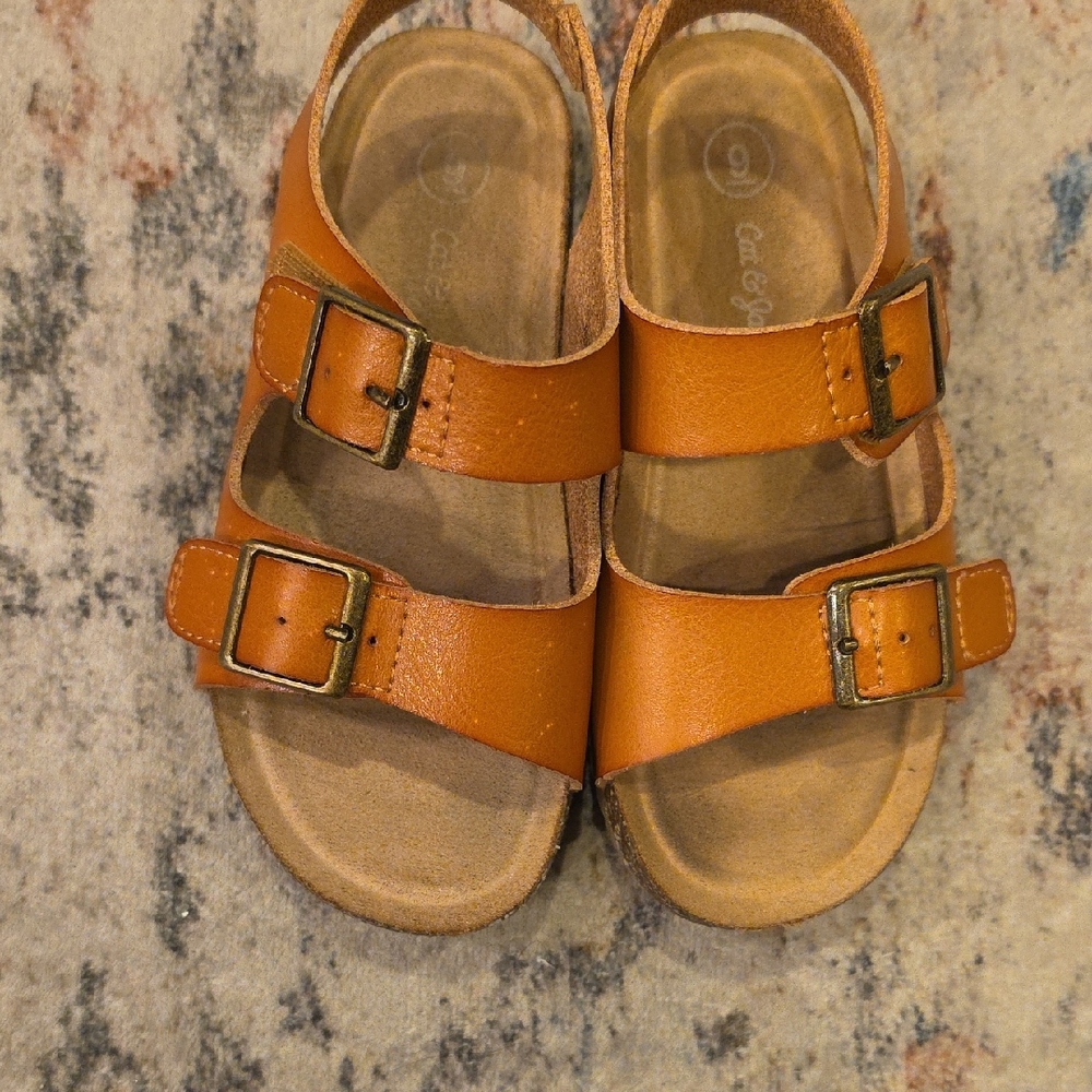 Cat & Jack Tan Double-Buckle Kids Sandals